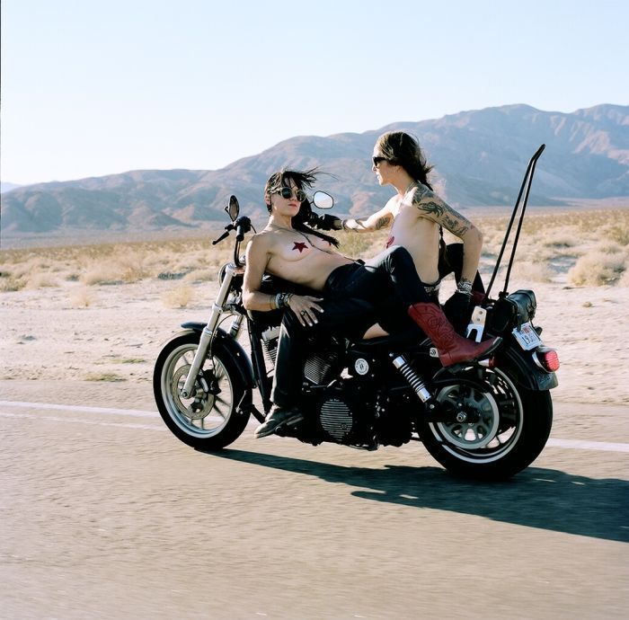 Girls on a motorcycle in Amravati